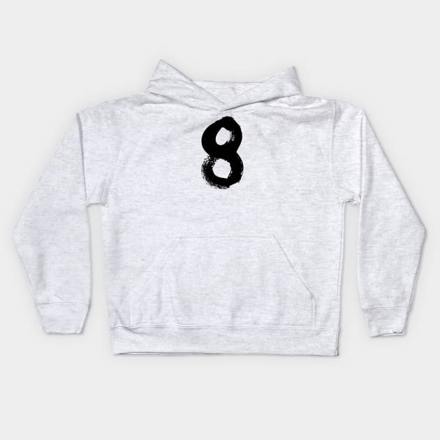 Number 8 Kids Hoodie by Erena Samohai